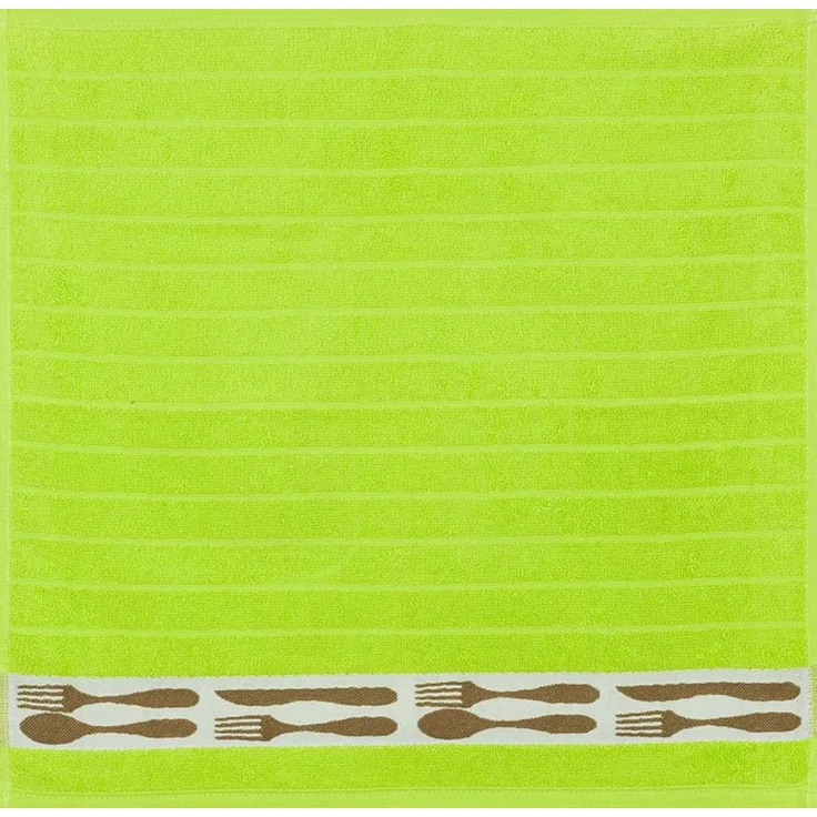 Kracht Geschirrtuch Messer&Gabel, (3-tlg, 3-teilig), 3er Pack Frottee Küchenhandtücher (3 Stück) ca. 50x50cm Baumwolle
