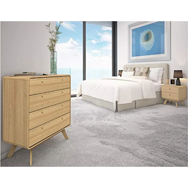 DHP Furniture Cassie Kommode mit 4 Schubladen aus Spanplatte in Eicheoptik (BxTxH) 80x39x88 cm – Bild 6