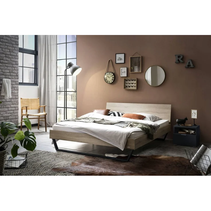 Hasena Bett Gleva Eiche sägerau mit Kufen 140x200 cm, Komforthöhe 25 cm – Industrial-Movie – Bild 2