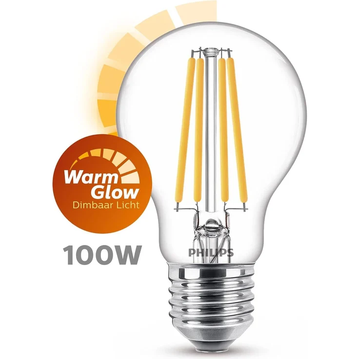 Philips LED classic WarmGlow Lampe 100W E27 Klar Dimmbar – Bild 4