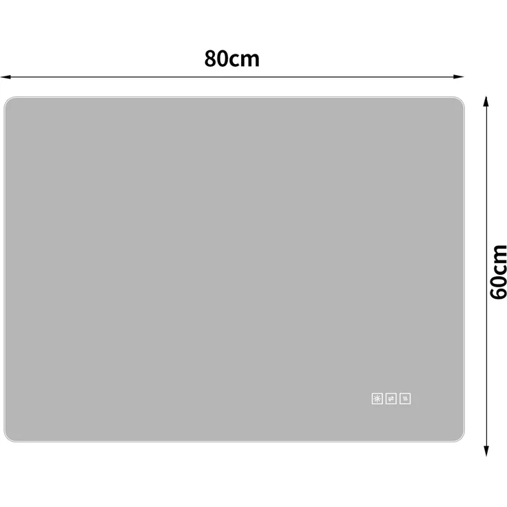 Badspiegel H 2.5 x T 60 x B 80 cm aus Glas, mit dimmbarer LED-Hintergrundbeleuchtung – Bild 5
