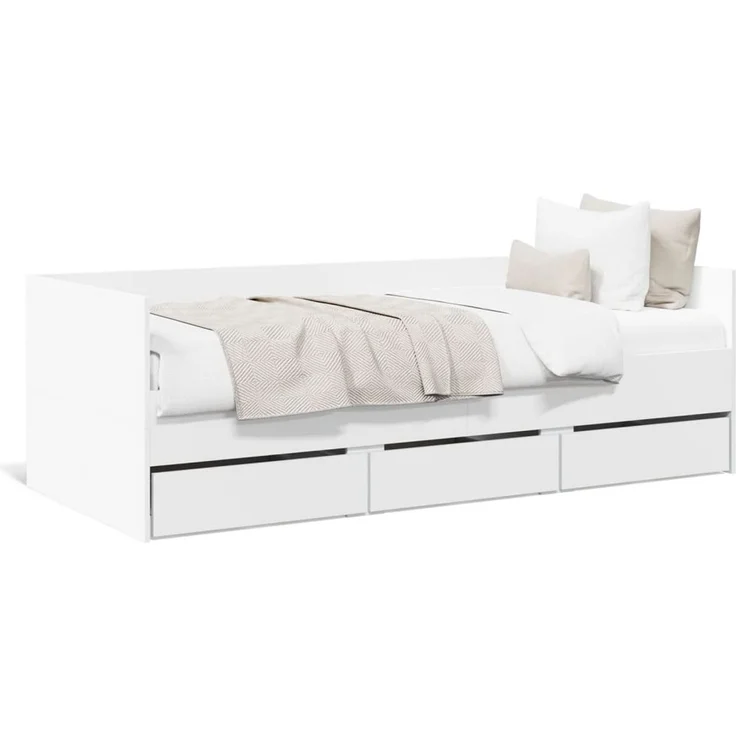 vidaXL Tagesbett mit Schubladen ohne Matratze Weiß 90x200 cm 3280818 – Bild 2