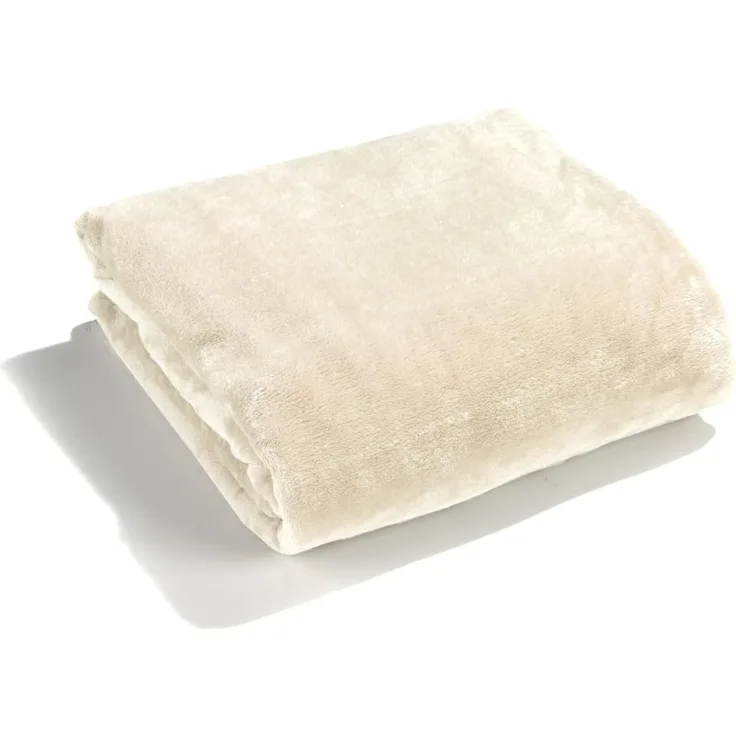 heimtexland ® Premium Flanell Kuscheldecke Super Soft XL in Creme weiß HxB 150x200 cm kuschelig warm - fusselfrei - Wohndecke - Ökotex zertifziert Typ176