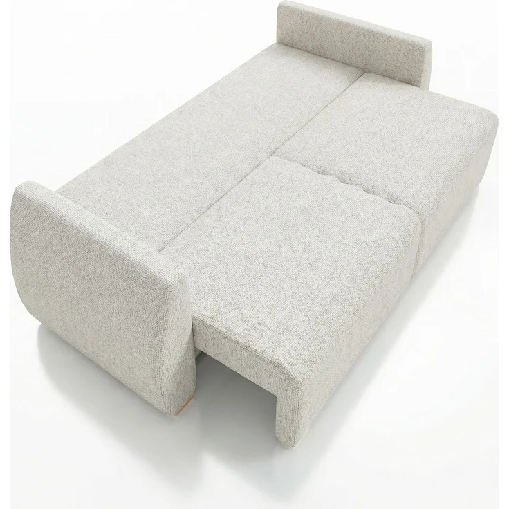 Wohnero 24 Delle Premium Schlafsofa 221x93 cm mit Bettkasten & DL-Funktion – 191x142 cm Liegefläche, 3-Sitzer Sofa mit Bonellfeder - Neve 02 – Bild 3
