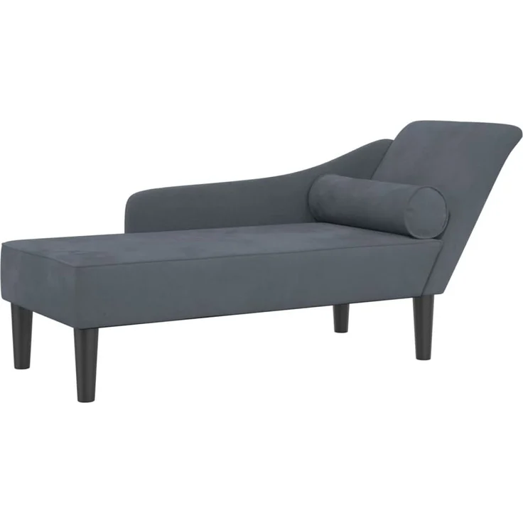 vidaXL Chaiselongue mit Kissen Dunkelgrau Samt 4007589 – Bild 1