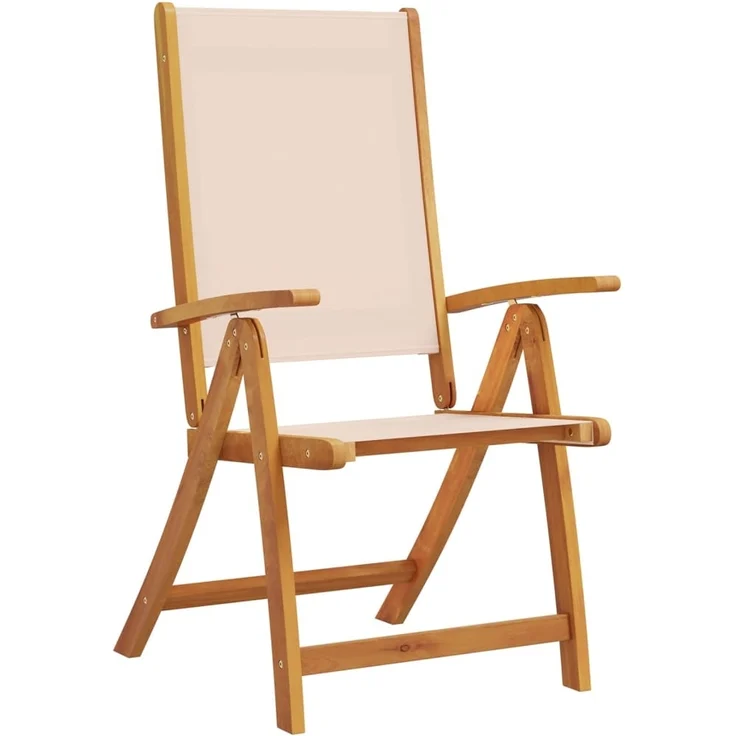 vidaXL Gartenstühle 2 Stk. Klappbar Massivholz Akazie und Textilene 4008420 – Bild 2