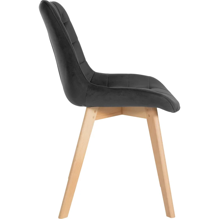 CLP 2er Set Esszimmerstühle Brook mit Samtbezug,schwarz – Bild 4