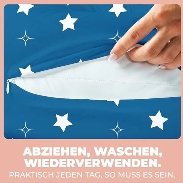 Flowen Stillkissen Klein für Neugeborene Kleines Stillkissen mit Bezug aus 100% Baumwolle und Weicher Füllung Stillhörnchen Baby Ergonomische Rückenstütze Geschenkidee für Junge Mütter und Schwangere – Bild 6