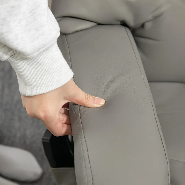 HOMCOM Massagesessel Relaxsessel mit Fußhocker (Fernsehsessel, 2-St, Elektrischer Liegesessel mit Fernbedienung), mit Seitentasche, Kunstleder, Grau – Bild 9