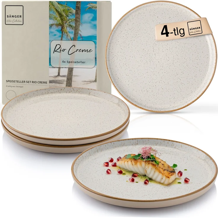 SÄNGER Speiseteller Set Rio Creme 4 teilig – Bild 1