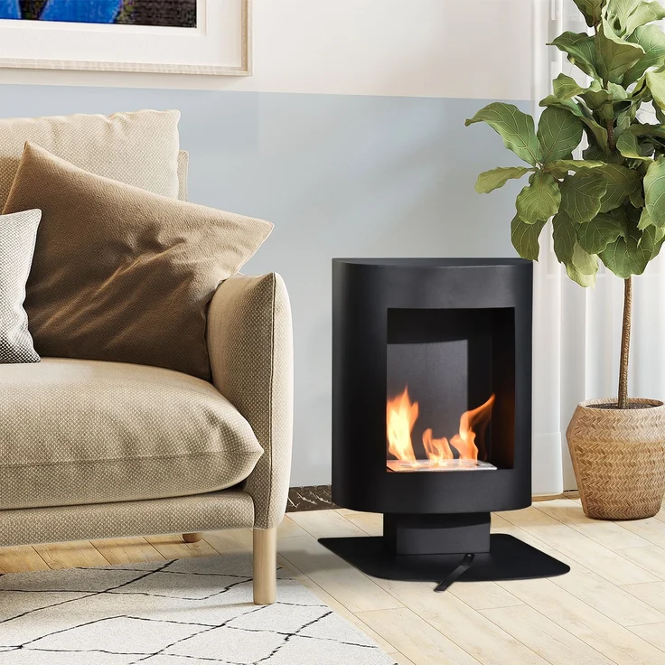 JARDJ Bioethanol-Kamin mit 0,9-Liter-Tank, geeignet für Räume bis zu 20 m², 46,5 x 53 x 65 cm, Schwarz – Bild 4