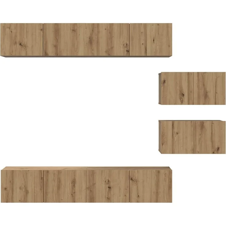 vidaXL TV-Schrankset 6 stk. 80 x 30 x 30 cm Artisan-Eiche 3393161 – Bild 7