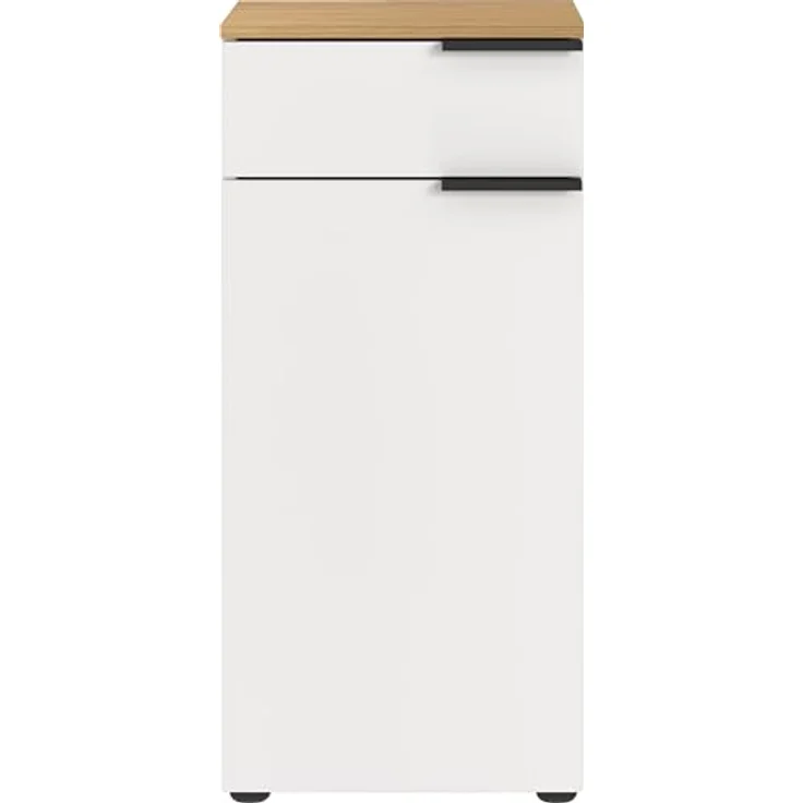 Germania Schrank 6005-633 GW-MENEN, in Weiß/Navarra-Eiche-Nb, mit Schubladen- und Türdämpfung, FSC-Zertifiziert, 39 x 85 x 34 cm (BxHxT) – Bild 4