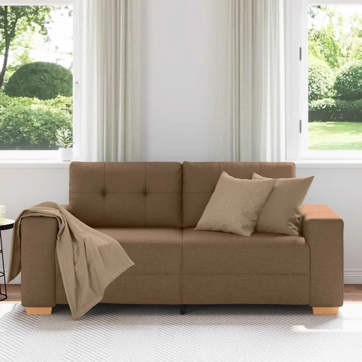 vidaXL Loveseat-Sofa Braun 180x77x82 cm Stoff 4105082 – Bild 3