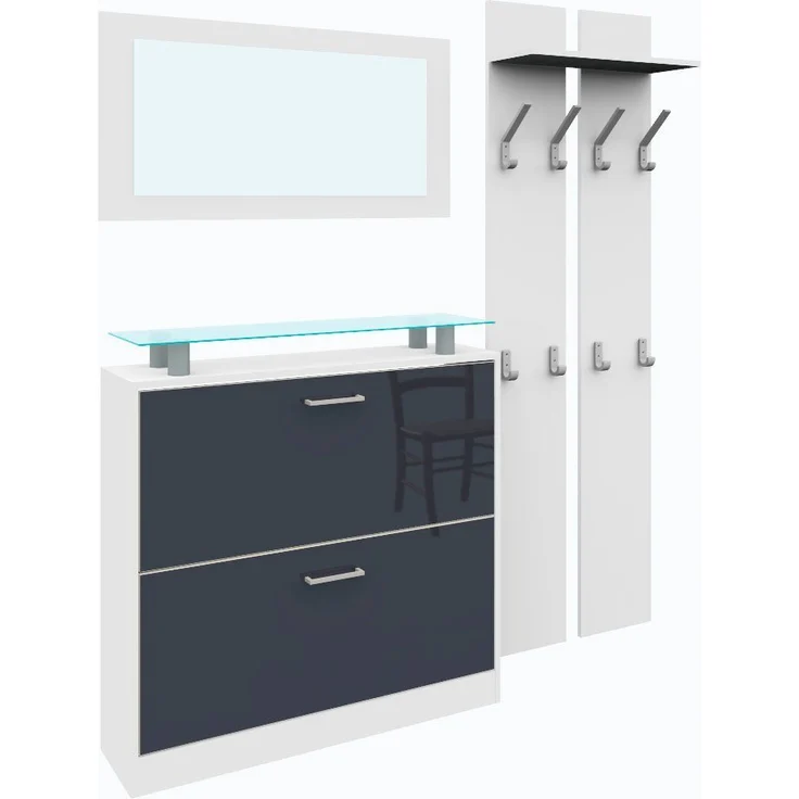 borchardt Möbel Garderoben-Set Finn, (Set, 3-St), mit Glasablage – Bild 1