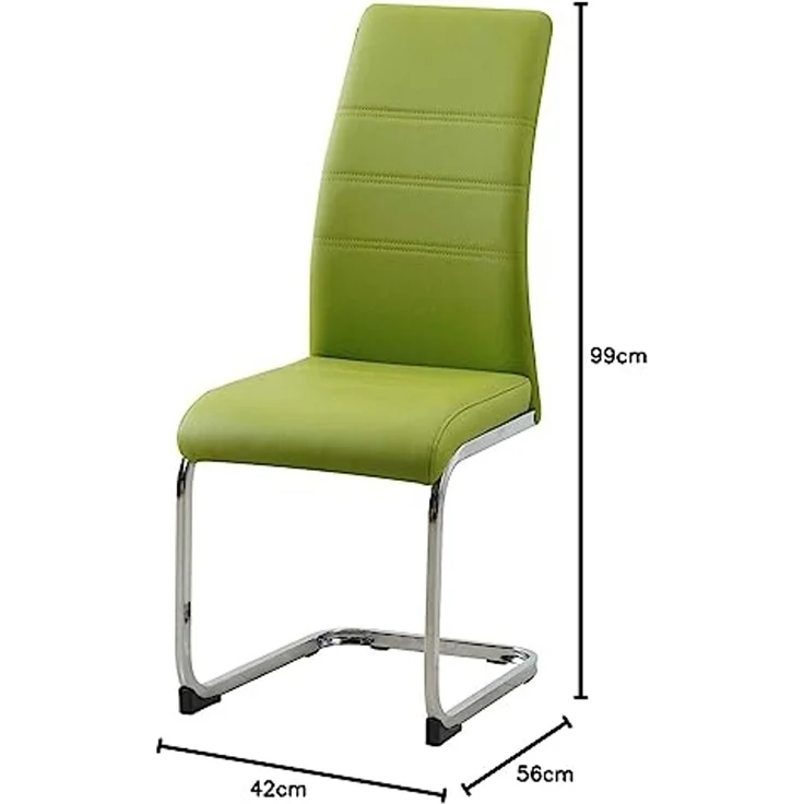 HTI-Line Freischwinger Schwingstuhl 4er Set PU grün SallyC (Set, 4 St), Freischwinger Esszimmerstuhl Kunstleder – Bild 2