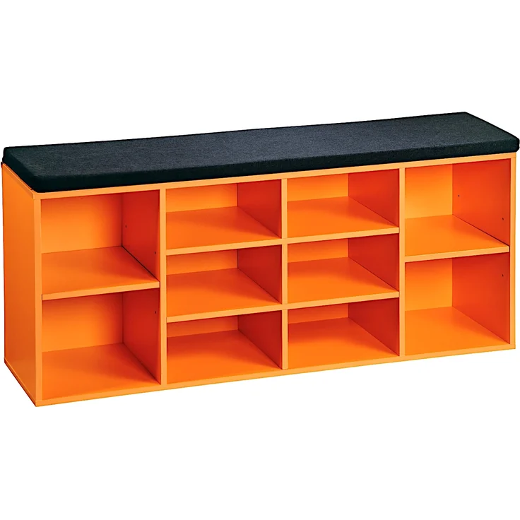 KESPER Schuhschrank / Sitzbank 15985-13 in orange mit Sitzkissen / Flurregal – Bild 1