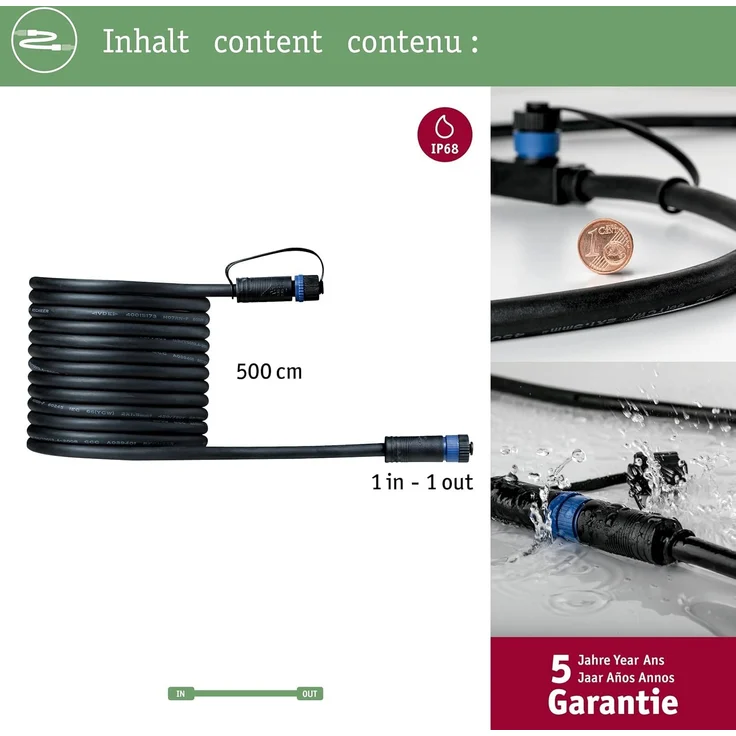 Paulmann 94276 Plug&Shine Connector IP68 5m Schwarz ein Anschluss – Bild 4