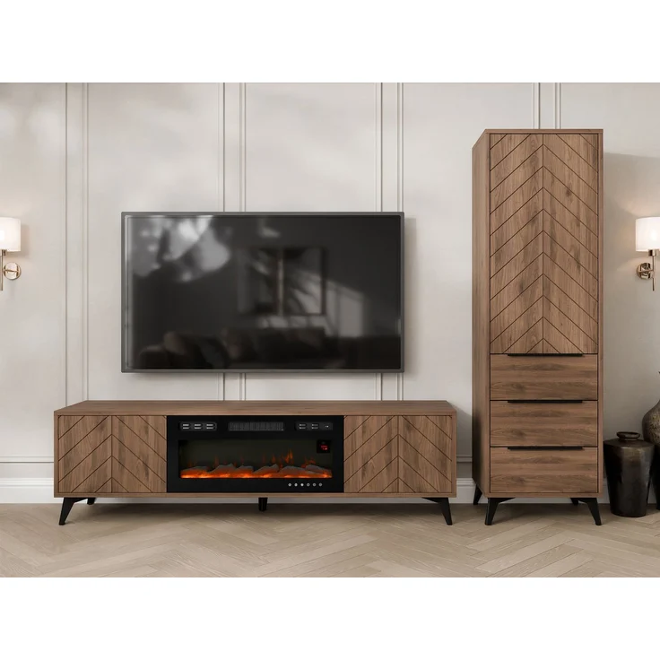 Wohnzimmer-Set Xylix Bis III (Farbe: Nuss Okapi) – Bild 1