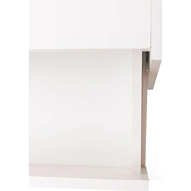 FurnitureR TV-Lowboard in Hochglanzweiß & Holzdekor, 3 Schubladen & offene Medienfächer für modernes Wohnzimmer – Bild 6