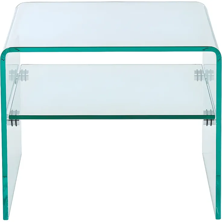 Vente-unique - STILEOS Nachttisch Glas Transparent - B 40 cm x H 40 cm x L 48 cm – Bild 5