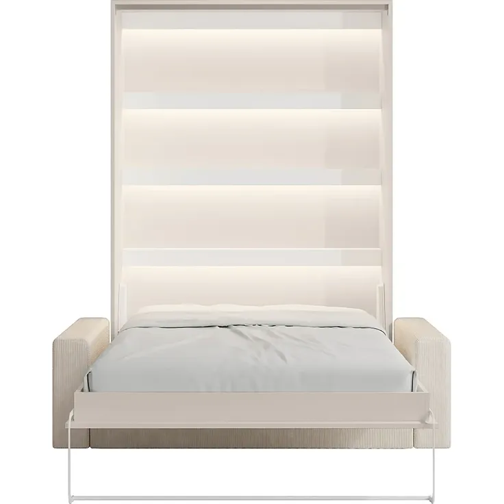 Vente-unique - RAPILI Bett Holz, Platte Beige - B 133 cm239,2 cm x H 225,2 cm x L 180 cm – Bild 5