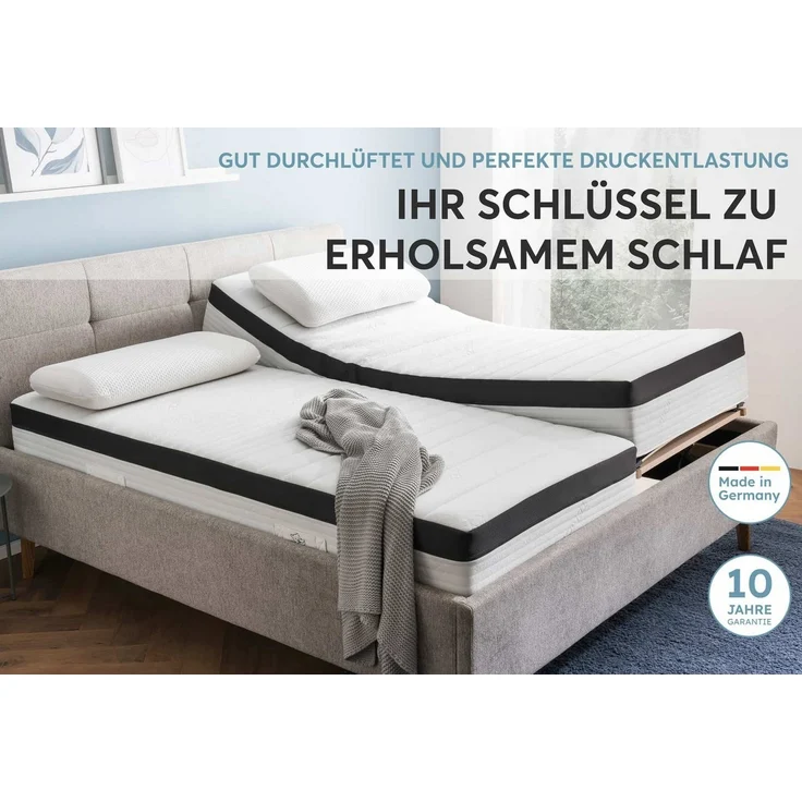 Kaltschaummatratze STRUKTURA-MED GEL, RAVENSBERGER Matratzen, 25 cm hoch, Ergonomisch, 3 Liegeelemente, 7 Zonen, Made in Germany, Tencelbezug – Bild 2