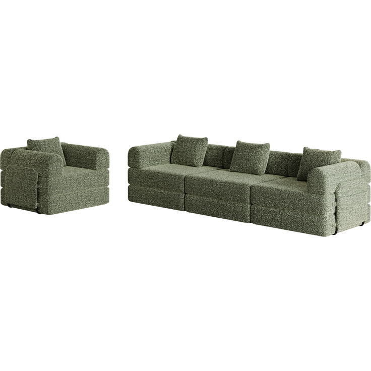 ZUBALIYA SchlafSofa mit LED - Beleuchtung, mit Ablageflächen, mit Chenille - Bezug, mit Samtbezug, mit breiten Armlehnen – Bild 10