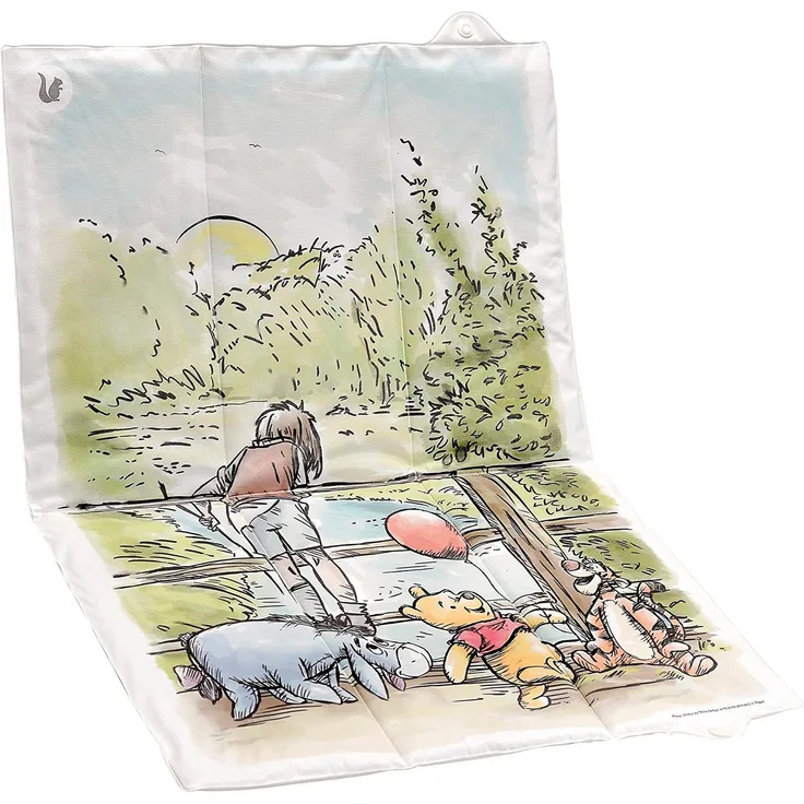 keeeper Winnie Puuh Wickelunterlage für unterwegs, Ideal für Reisen, Bequeme Liegefläche, Einfache Reinigung, Antek, Weiß