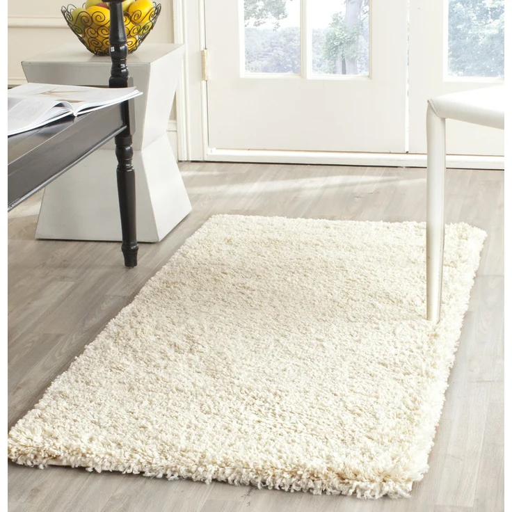 SAFAVIEH Zottelig Teppich für Wohnzimmer, Esszimmer, Schlafzimmer - California Shag Collection, Hoher Flor, Elfenbein, 69 X 152 cm