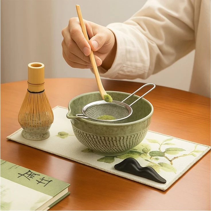 Roxlin Teeservice Roxlin Matcha Set (7-teilig) Keramik, Bambus-Besen, Schale & Zubehör – Bild 3