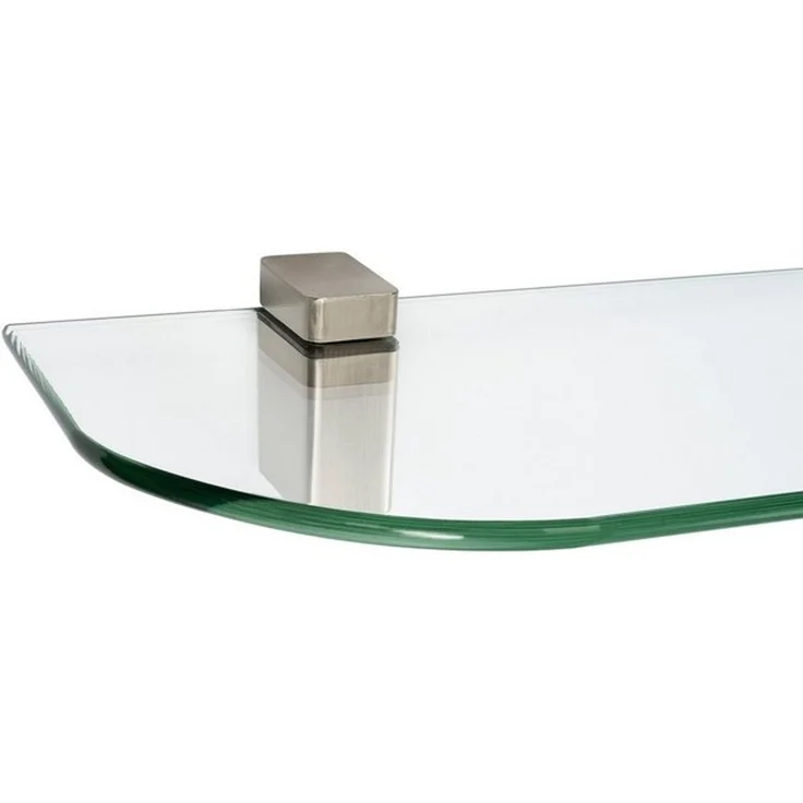 ib style Wandregal Glasregal 6mm klar 90 x 15 cm + Clip CONO Edelstahloptik, Glasboden aus ESG-Sicherheitsglas - Wandregal – Bild 2