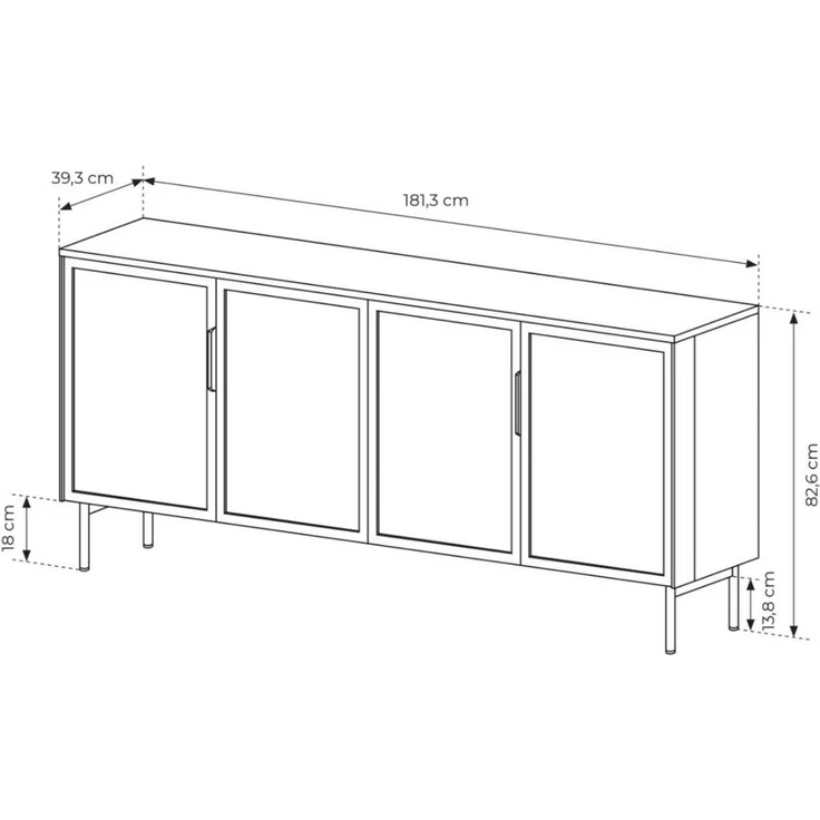 Compleo Kommode mit geriffelte Glasfront, Modern und Elegant MARBELA, Die perfekte Wahl für ein modernes Interieur – Bild 2