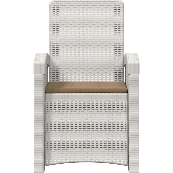 vidaXL Liegesessel Garten Rattan-Optik 2 Stk. Weiß und Taupe PP 8012026 – Bild 5