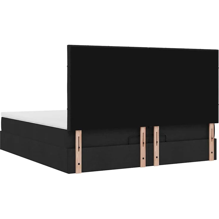 vidaXL Ottoman-Bett mit Matratzen Schwarz 200x200 cm Stoff 3313184 – Bild 8