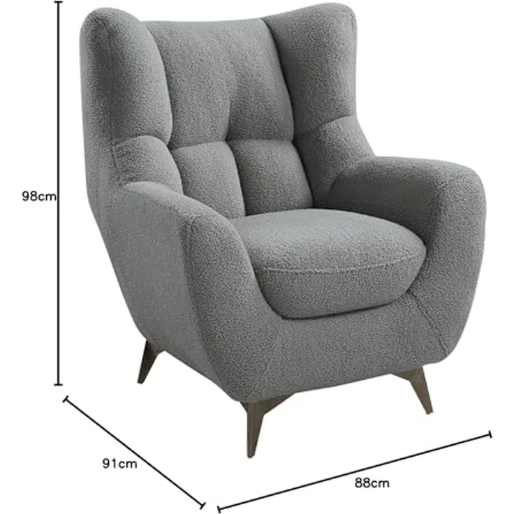 ATLANTIC home collection Sessel Shawn, mit Federkern, trendy Bezug mit Teddyoptik – Bild 3