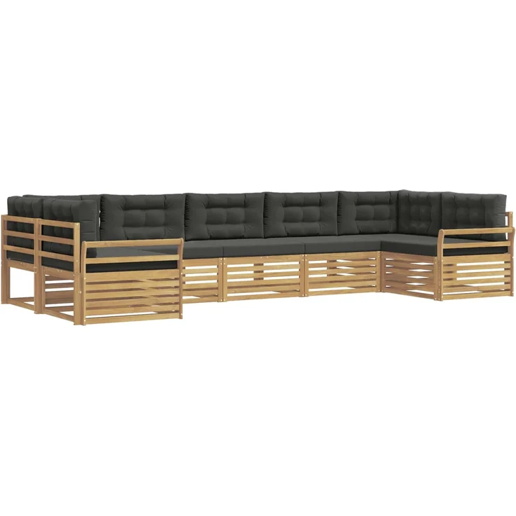 vidaXL Outdoor-Sofagarnitur 7 stk. 7-Sitzer Weiß und Anthrazit 3391087 – Bild 2