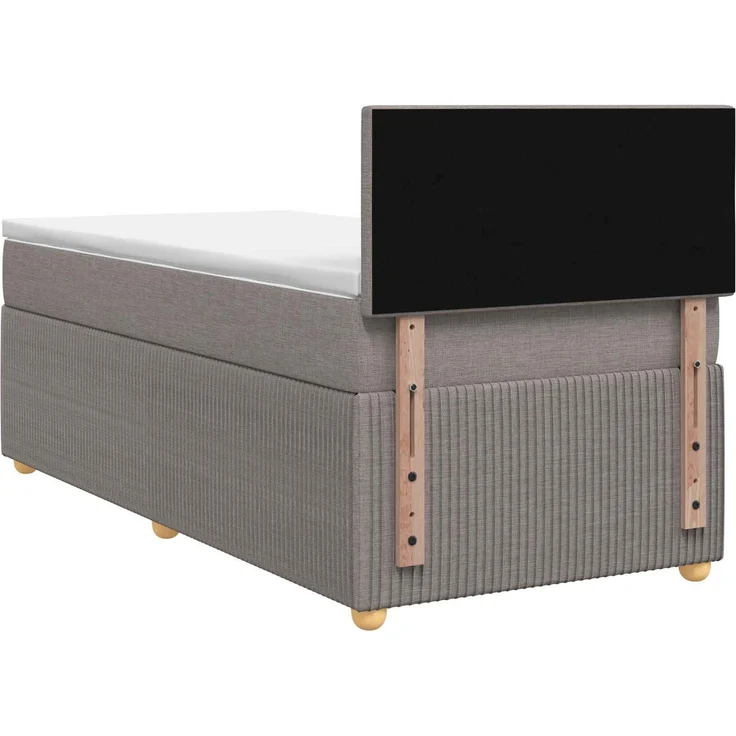 vidaXL Boxspringbett mit Matratze mit Kopfteil Taupe 80 x 200 cm Stoff 3451346 – Bild 8