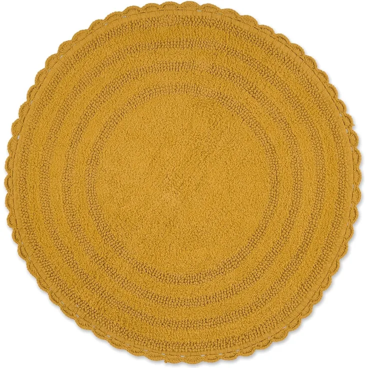 DII Crochet Collection Wende-Badematte, rund, Durchmesser 69,8 cm, Honiggold