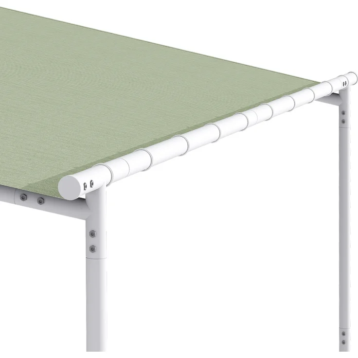 Nantes Pavillon Gazebo Sonnendach 3x3 m Polyester Stahlrahmen UV50+ Bodenrollen Dunkelgrau – Bild 6