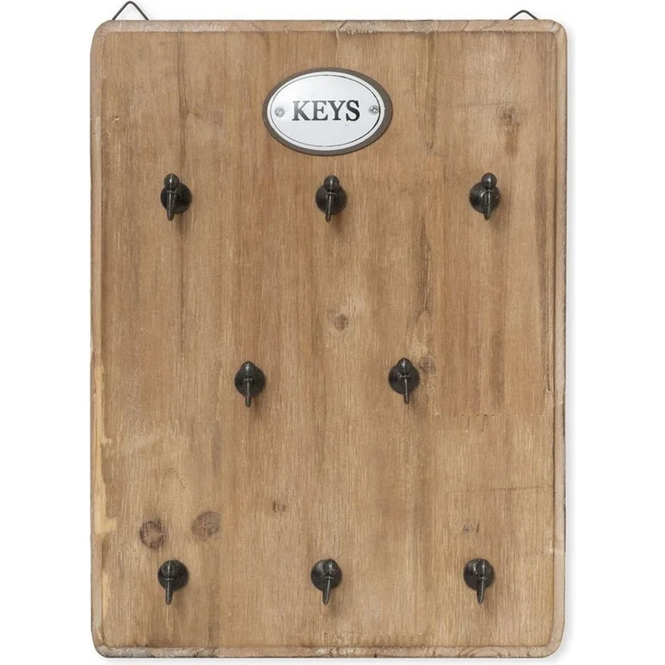 Moritz Schlüsselbrett Schlüsselkasten 25x33cm Keys 8 Haken braun Schlüsselhalter Vintage Schlüsselboard Schlüsselaufbewahrung – Bild 5