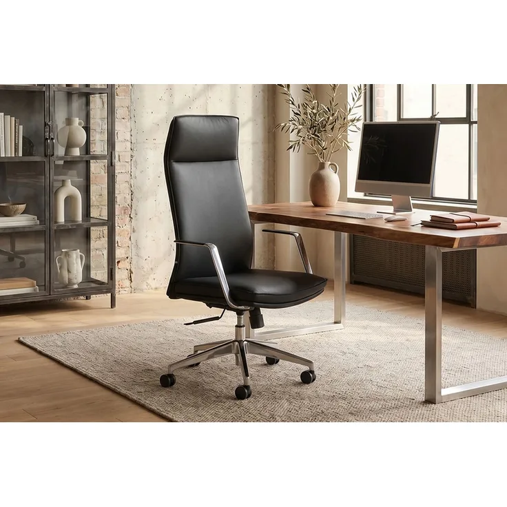 KAWOLA Bürostuhl GIO Schreibtischstuhl drehbar Kunstleder schwarz 119 x 68 x 61 cm