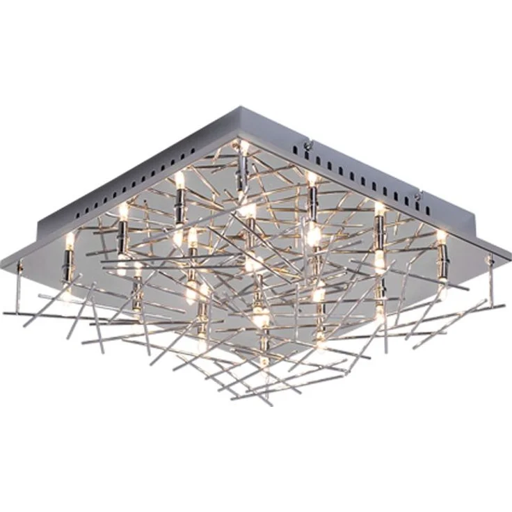 Deckenleuchte, chrom, Stäbe Design, LxB 37x37 cm – Bild 5