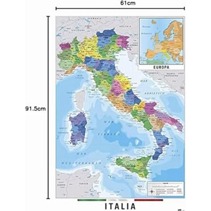 Grupo Erik Italienkarte Poster, 61 x 91.5 cm, gedruckt auf 150 g Kunstdruckpapier, 100% offizielles Design – Bild 5