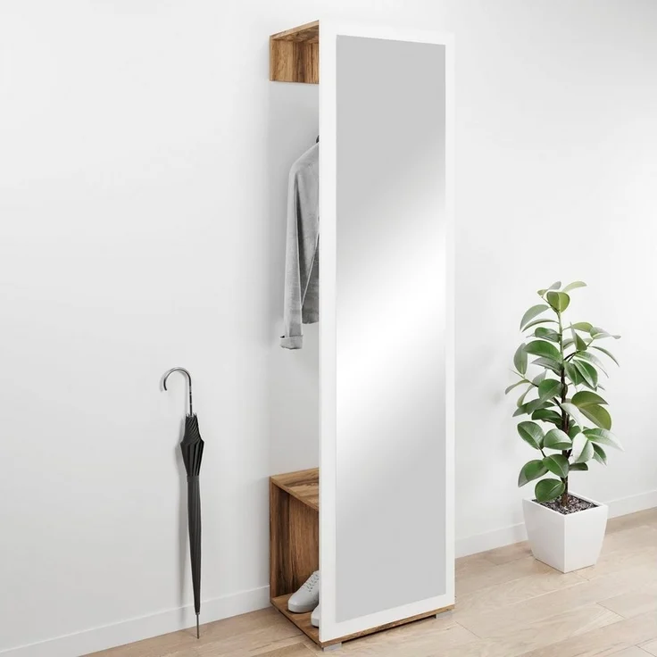 OTTO home Garderobenschrank Paris moderne Garderobenschrank 190cm, mit Kleiderstange und Frontspiegel – Bild 1