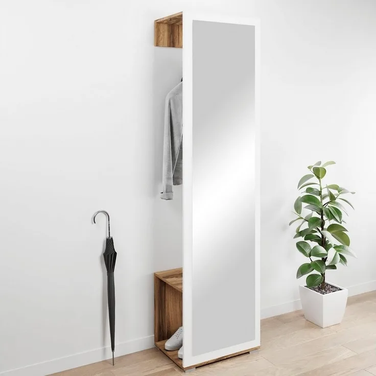 OTTO home Garderobenschrank Paris moderne Garderobenschrank 190cm, mit Kleiderstange und Frontspiegel