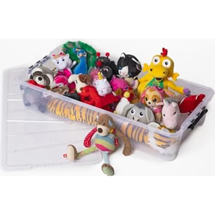 ONDIS24 Aufbewahrungsbox Unterbettbox Jolly Rollbox mit Deckel 25/35L Spielzeugkiste (3 St), transparent, stapel,- und nestbar – Bild 5