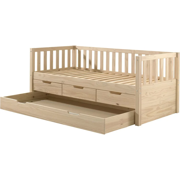 Ausziehbett Karena 211x98x86 Kojenbett Massivholz natur – Bild 2