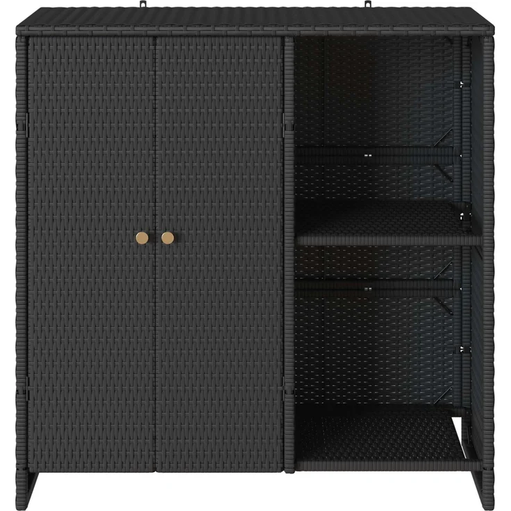 vidaXL Aufbewahrungsschrank mit Regal Schwarz 100 x 36 x 102 cm Rattan 4103821 – Bild 2