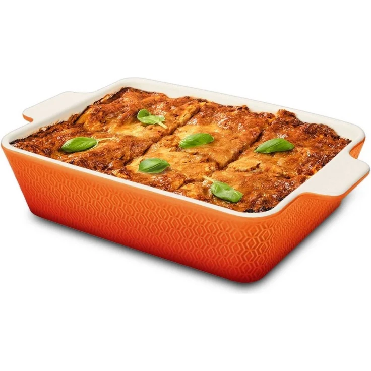 Praknu Auflaufform Auflaufform Groß aus Keramik - Extra Hoher Rand - Für Lasagne, – Für, Porzellan - Keramik, (1-St), Für 4 Personen Lasagne, Tiramisu & Auflauf - Hoher Rand - Rechteckig – Bild 1
